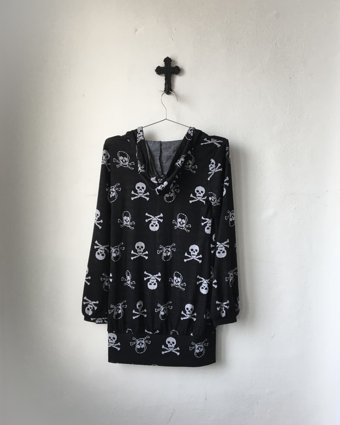 Skull pattern knit hood onepiece 상품이미지4