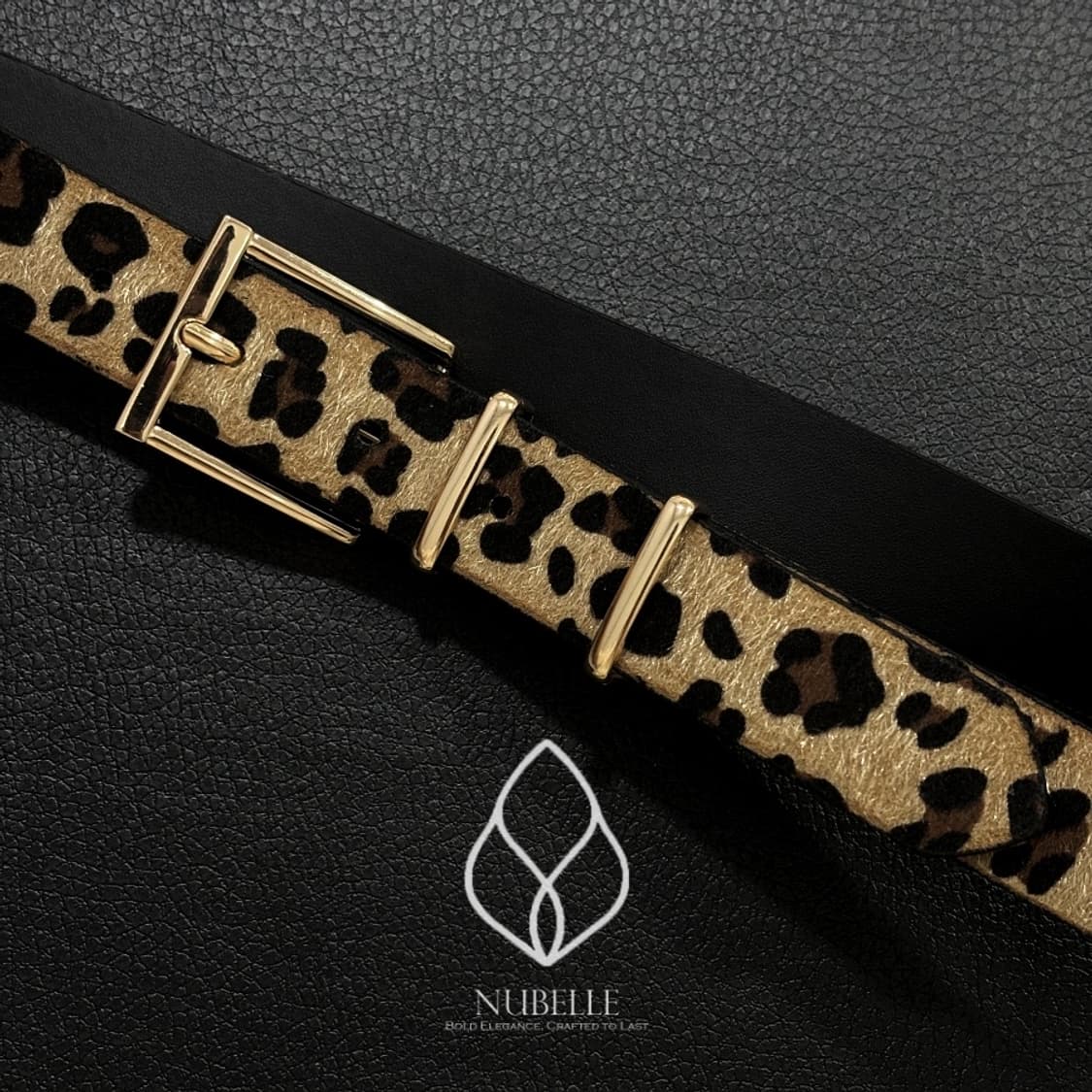 🌗 Leopard hair belt / 호피 레오파드 골드바 벨트 상품이미지2