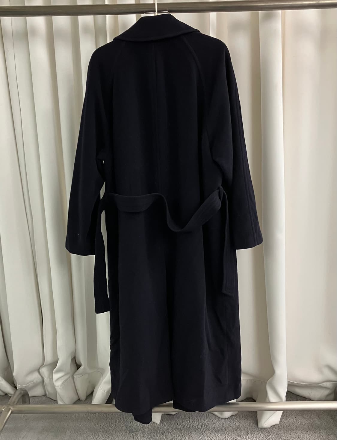  휴고 보스 네이비 버진 울 더블 브레스티드 롱코트  상품이미지2