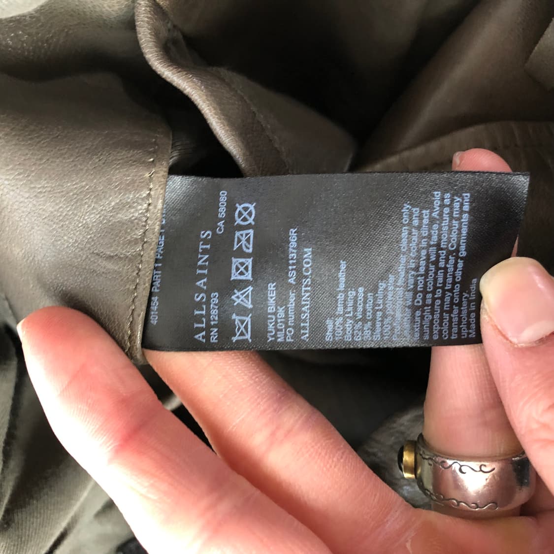 올세인츠 양가죽 더블 라이더자켓 상품이미지8