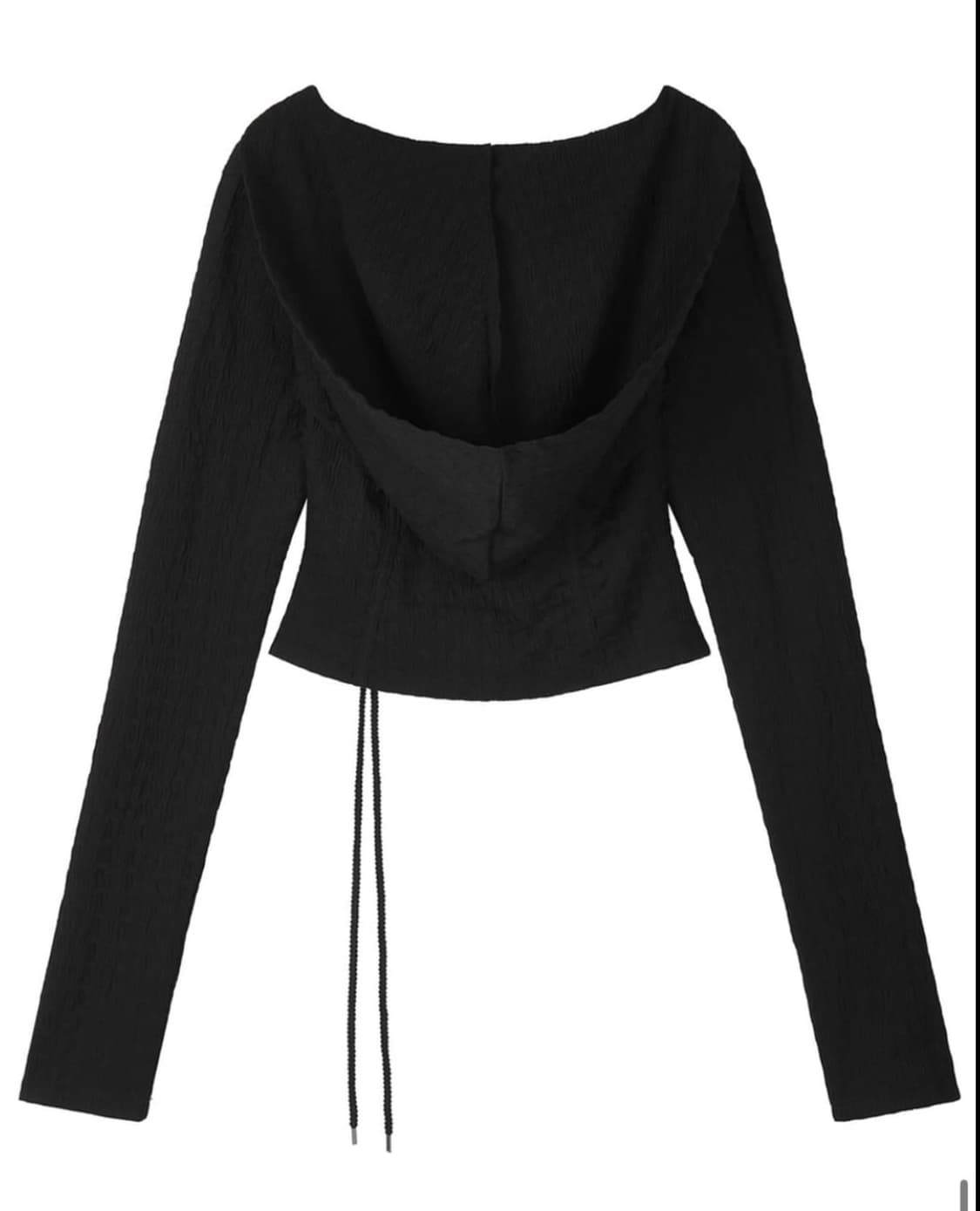 mnem Diamond Neck Corset Hoodie (black) 상품이미지3