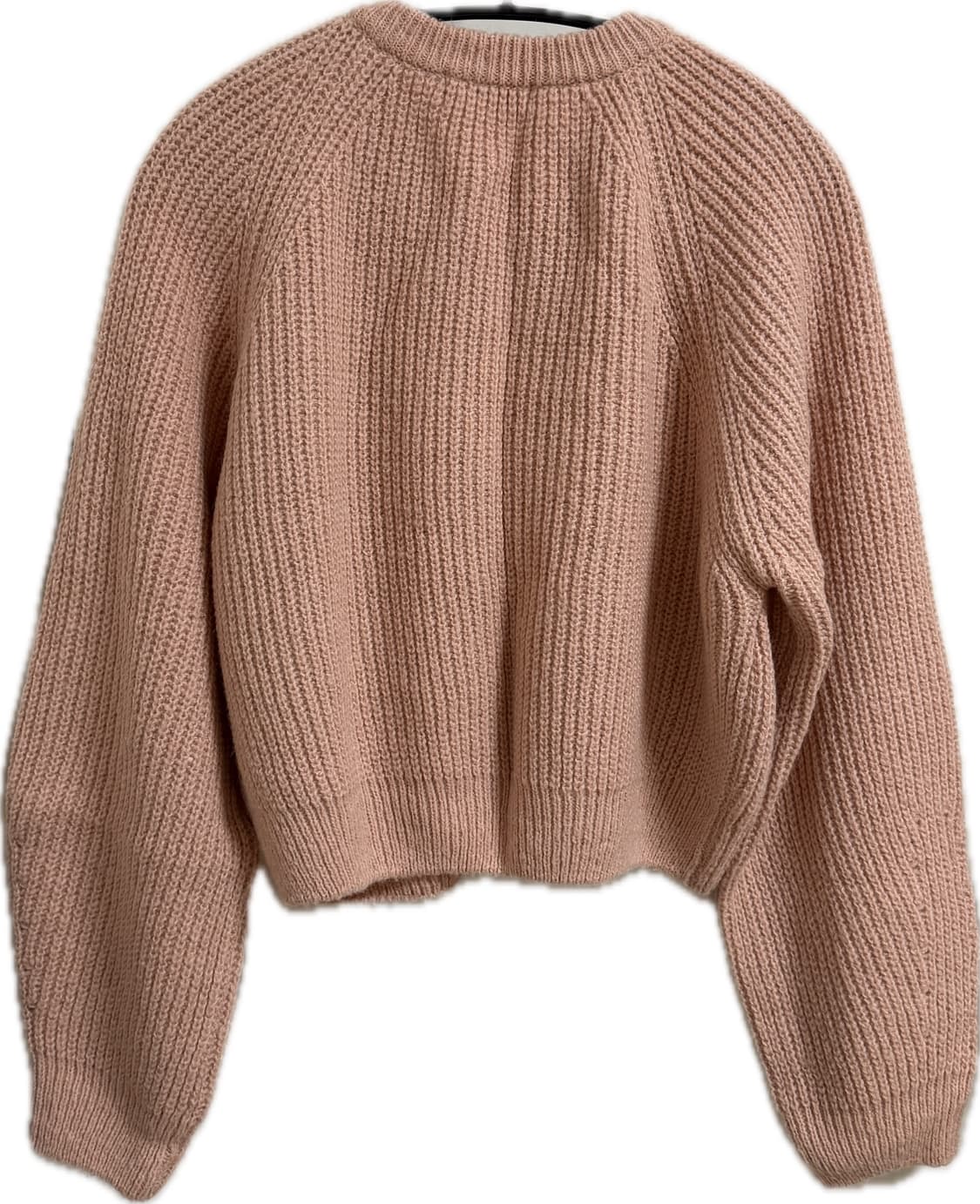 라운드넥 니트 가디건 핑크 상품이미지2