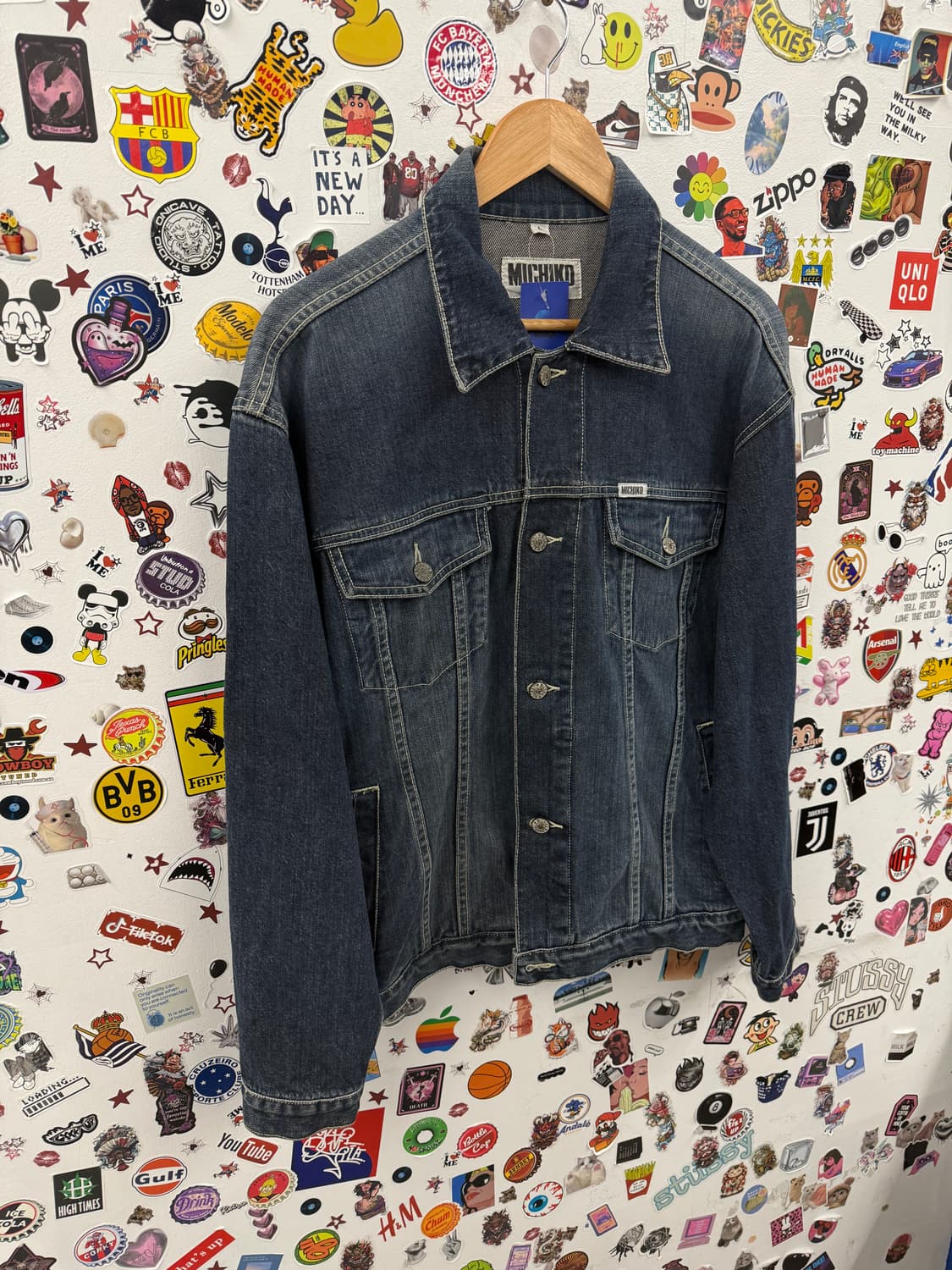 미치코 코시노 런던 90s 워싱 데님 청자켓 L 상품이미지3