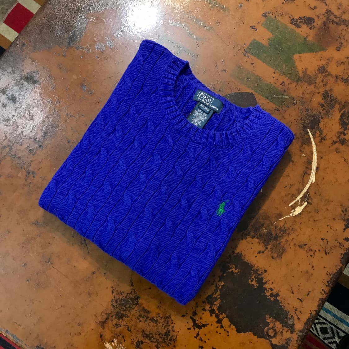 폴로랄프로렌 딥 블루 코튼 케이블 니트 여성 44 55 사이즈 상품이미지1