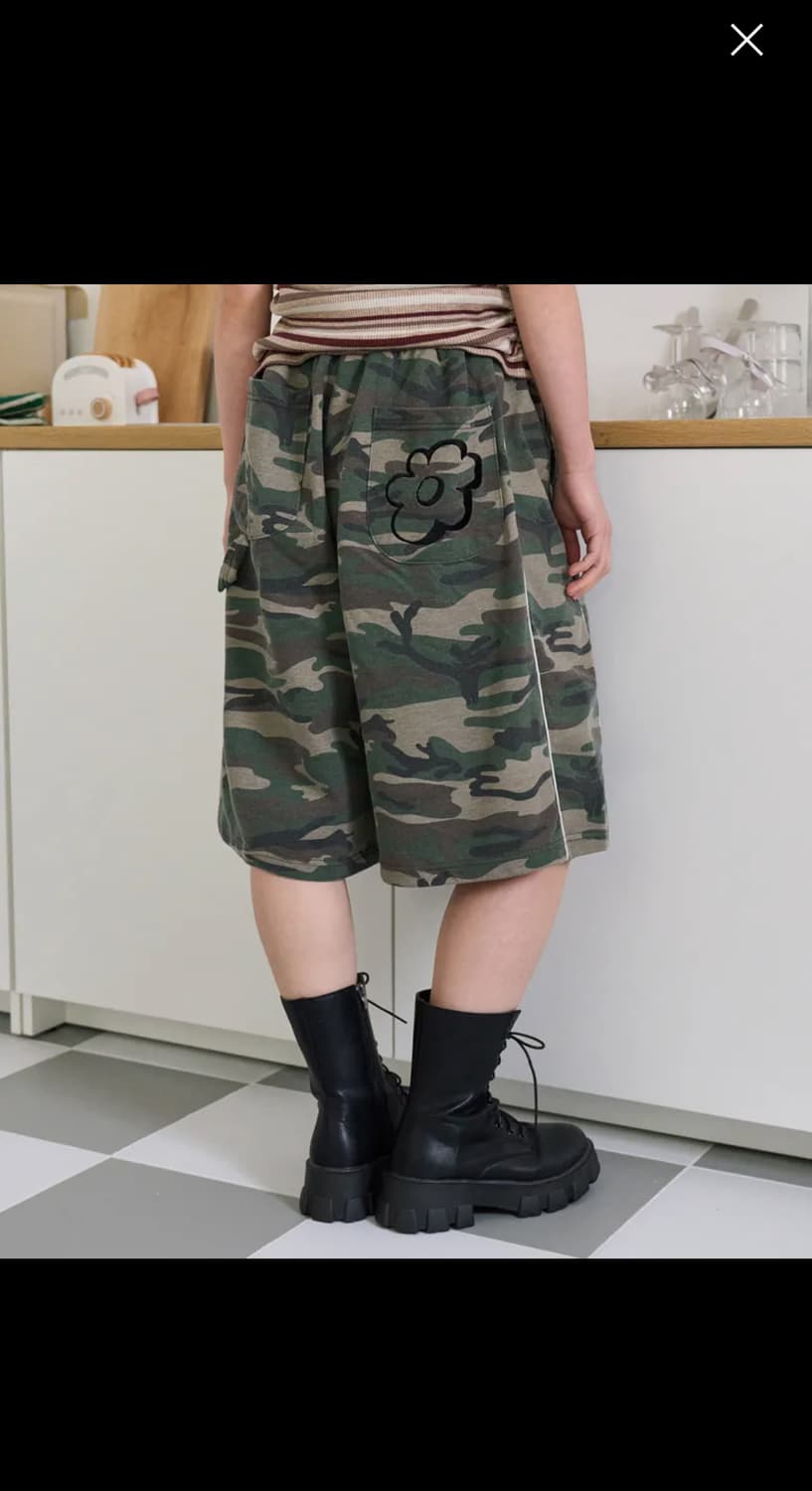 아워세이아워 카모 파이핑 버뮤다 팬츠 카키 상품이미지1