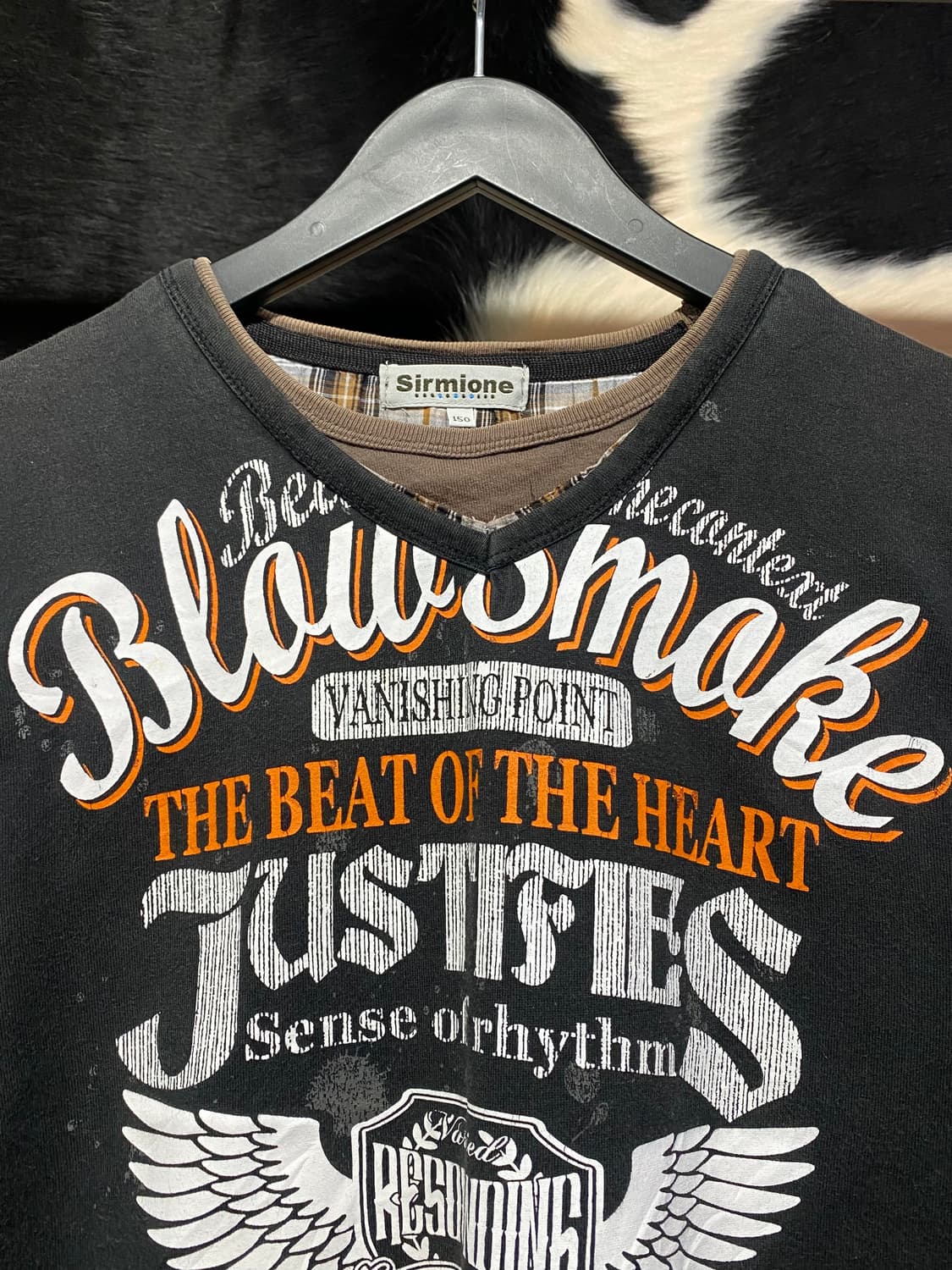 Sirmione 빈티지 레터링 디테일 레이어드 반팔 티셔츠 상품이미지2