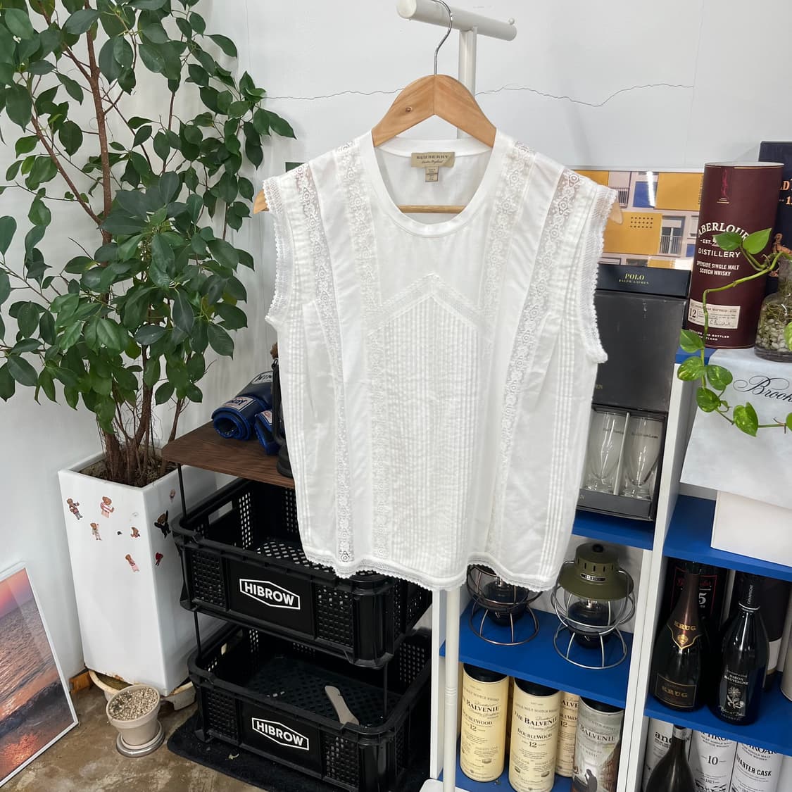 버버리 슬리브리스 레이스 블라우스 Uk4 상품이미지1