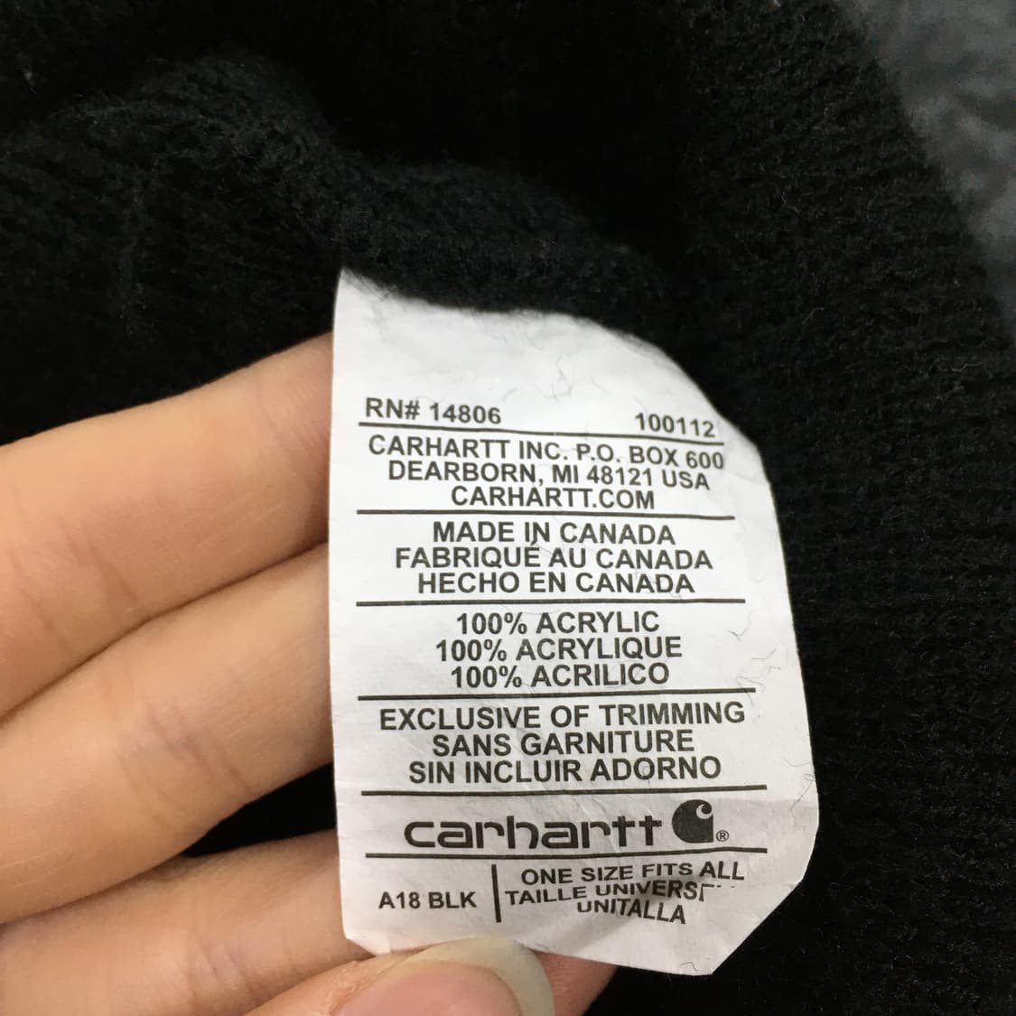 투티/0374 Carhartt 칼하트 비니 블랙 패치 로고 데일리 상품이미지4