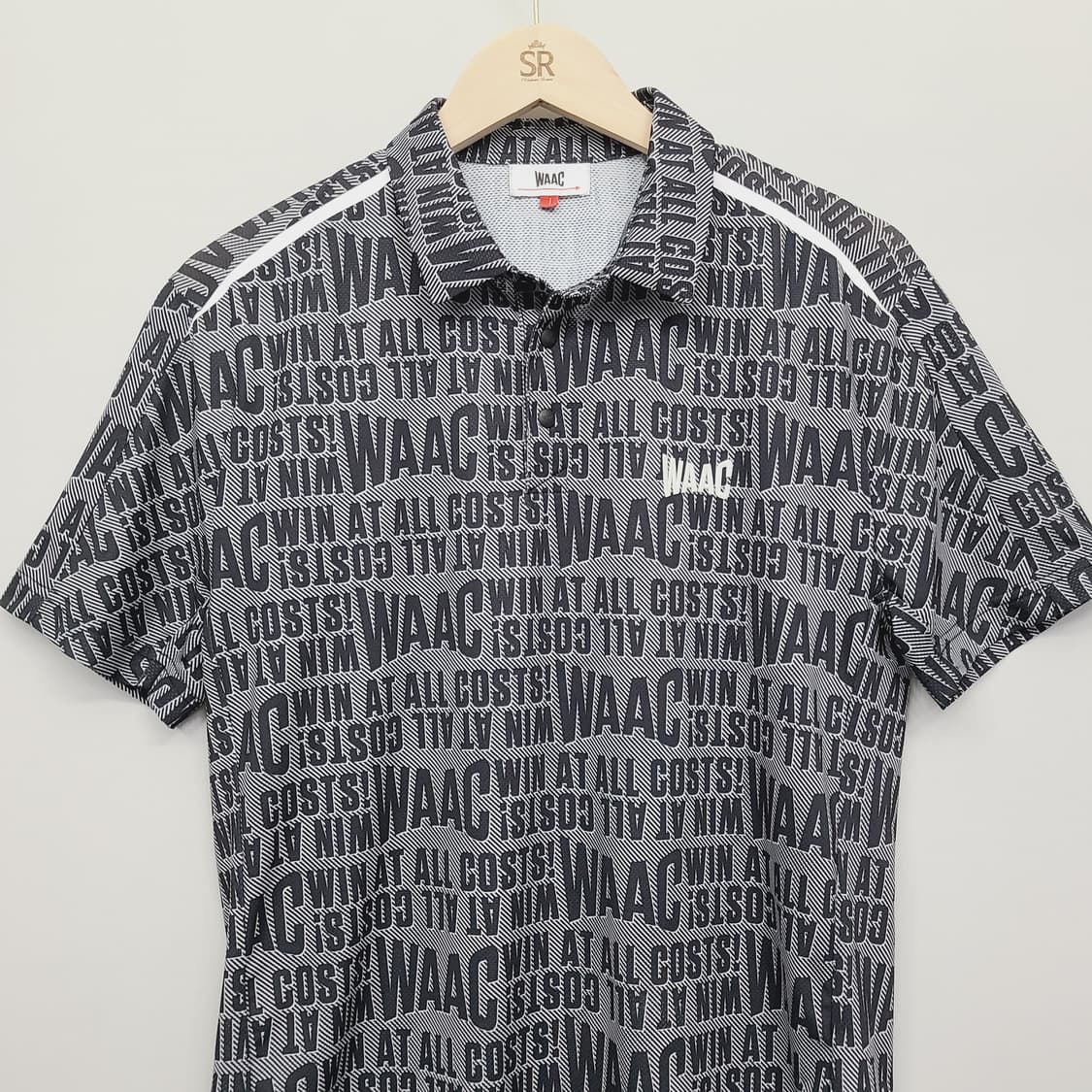 [정품] 왁(WAAC) 남성 슬로건 패턴 반팔 골프 티셔츠 (95/1사이 상품이미지3