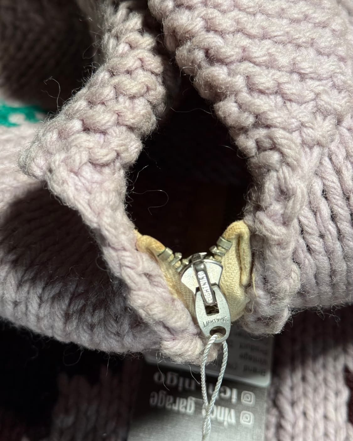 (60‘s 라이트닝 지퍼) 빈티지 사슴 패턴 코위찬 스웨터 105 상품이미지4