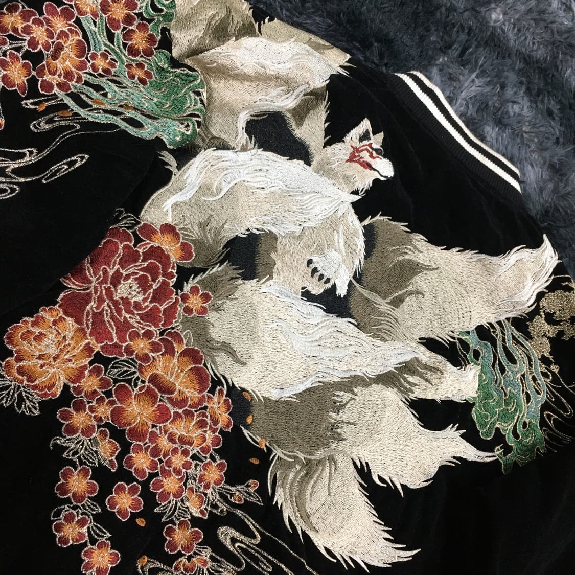 투티/0397 ONE DENIM 블랙 벨벳 스카잔 자켓 야구잠바 상품이미지2