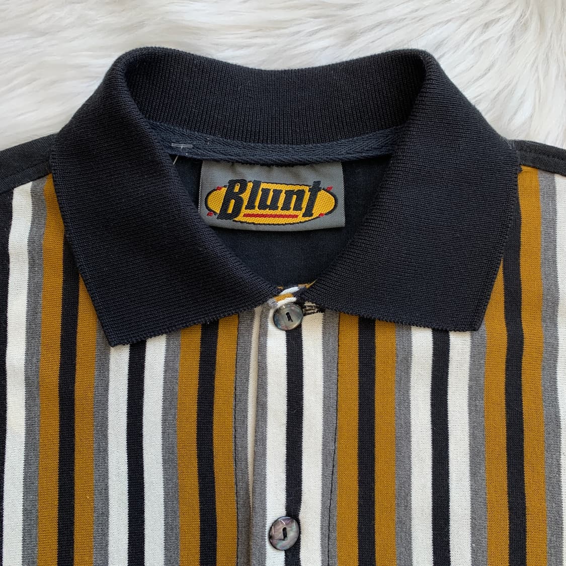 블런트 Blunt 스트라이프 카라 오픈 셔츠 반팔 티셔츠 1571 상품이미지4