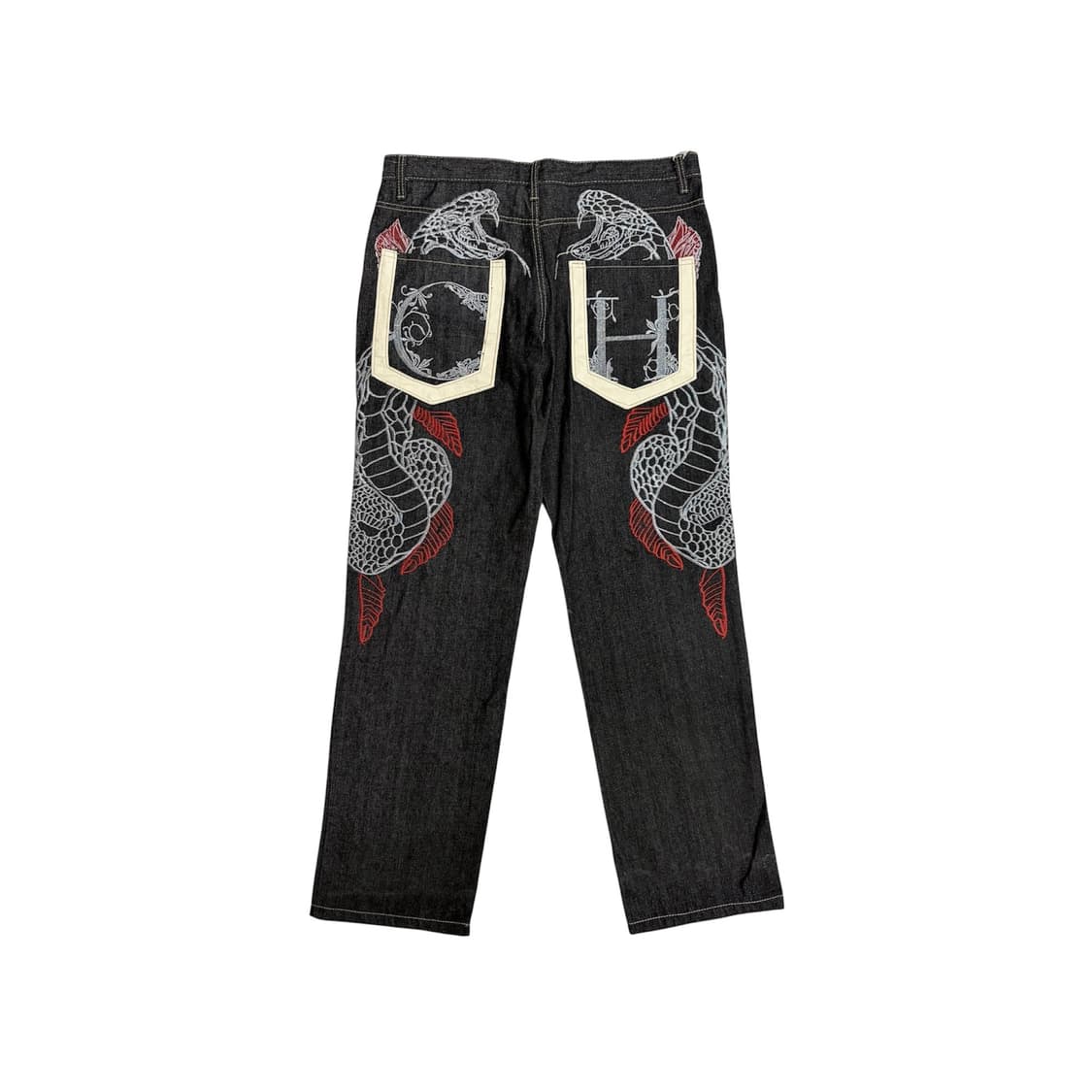 크라운 홀더 올드스쿨 빈티지 코브라 흑 청 데님 팬츠 바지 (36) 상품이미지2