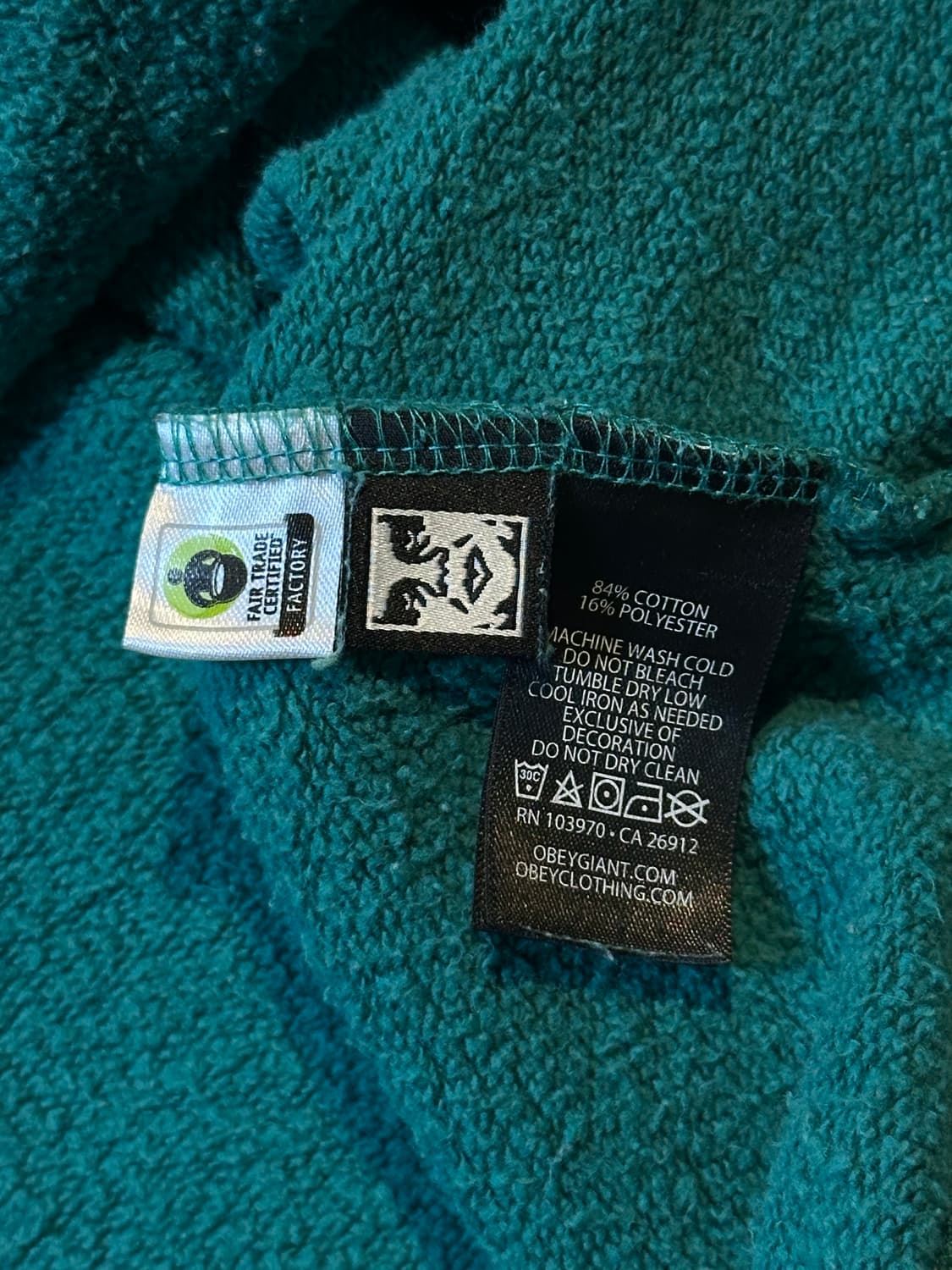 오베이 OBEY 스몰로고 후드티 그린 상품이미지8