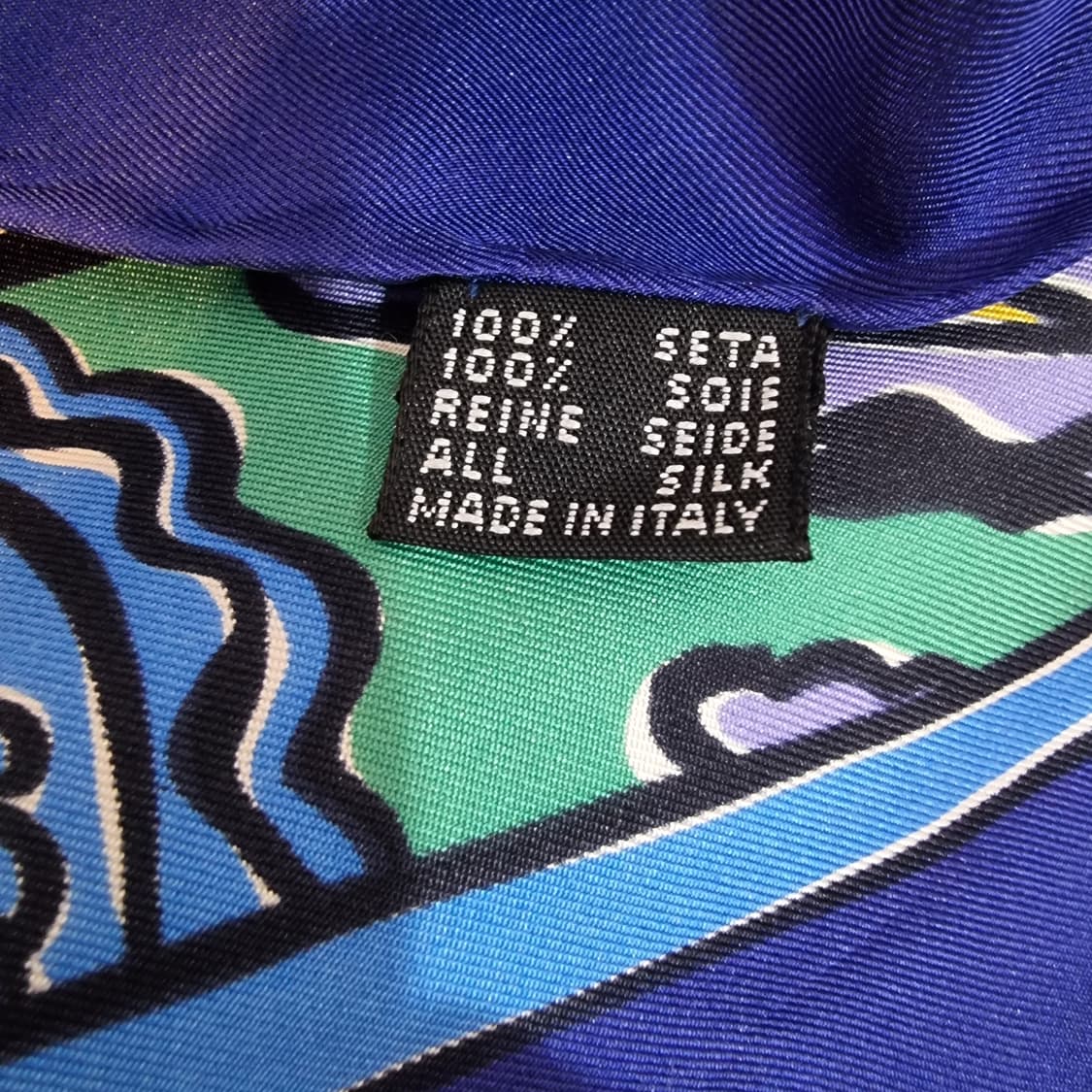 지방시 스카프 페이즐리 패턴 블루 실크 상품이미지7