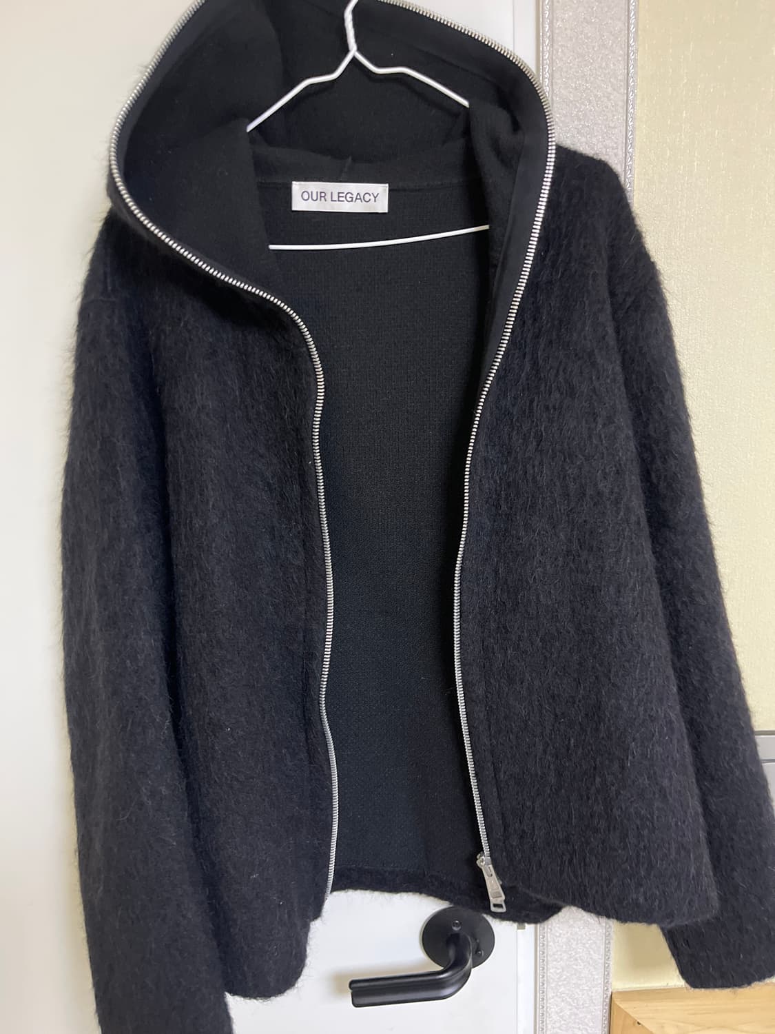 아워레가시 풀 집 후드 블랙 헤어리 울 상품이미지2