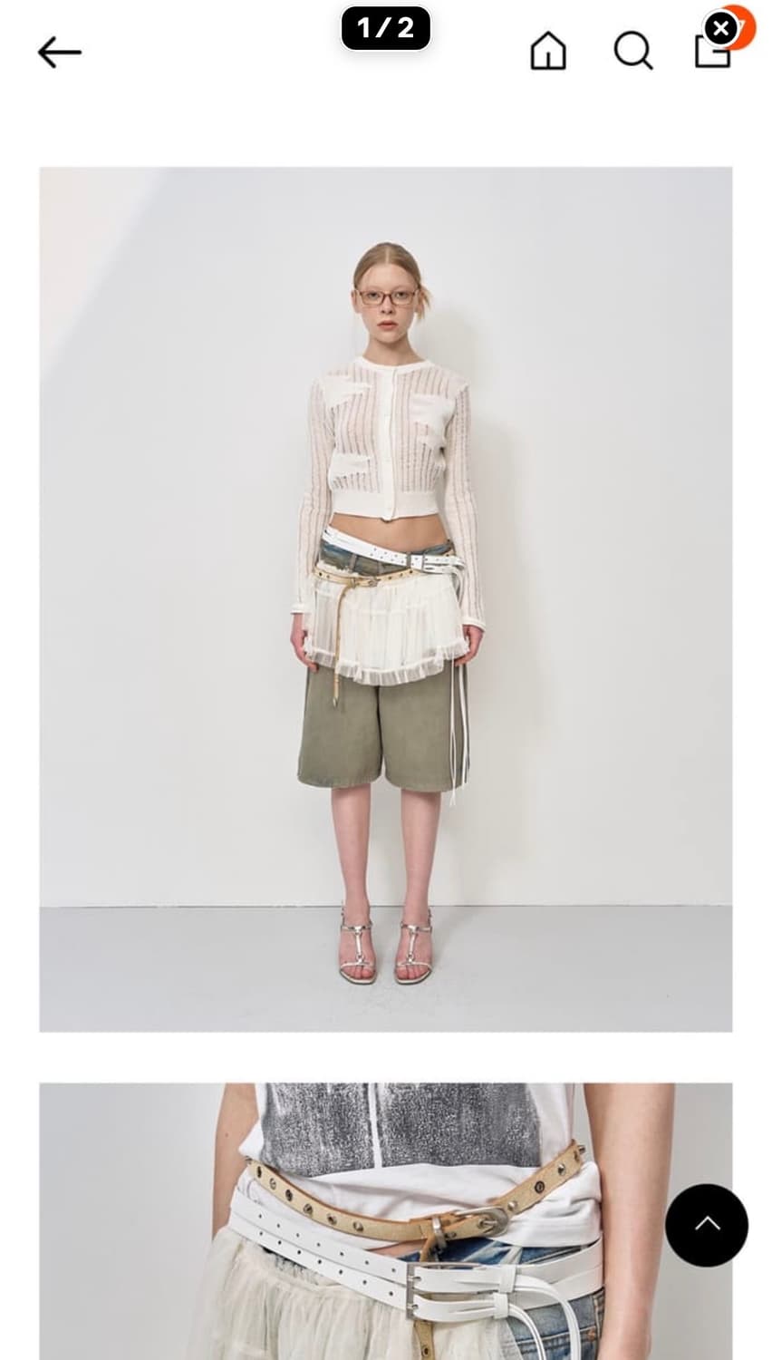 LCDC TM 화이트 가죽 레더 더블 벨트 새상품 상품이미지2