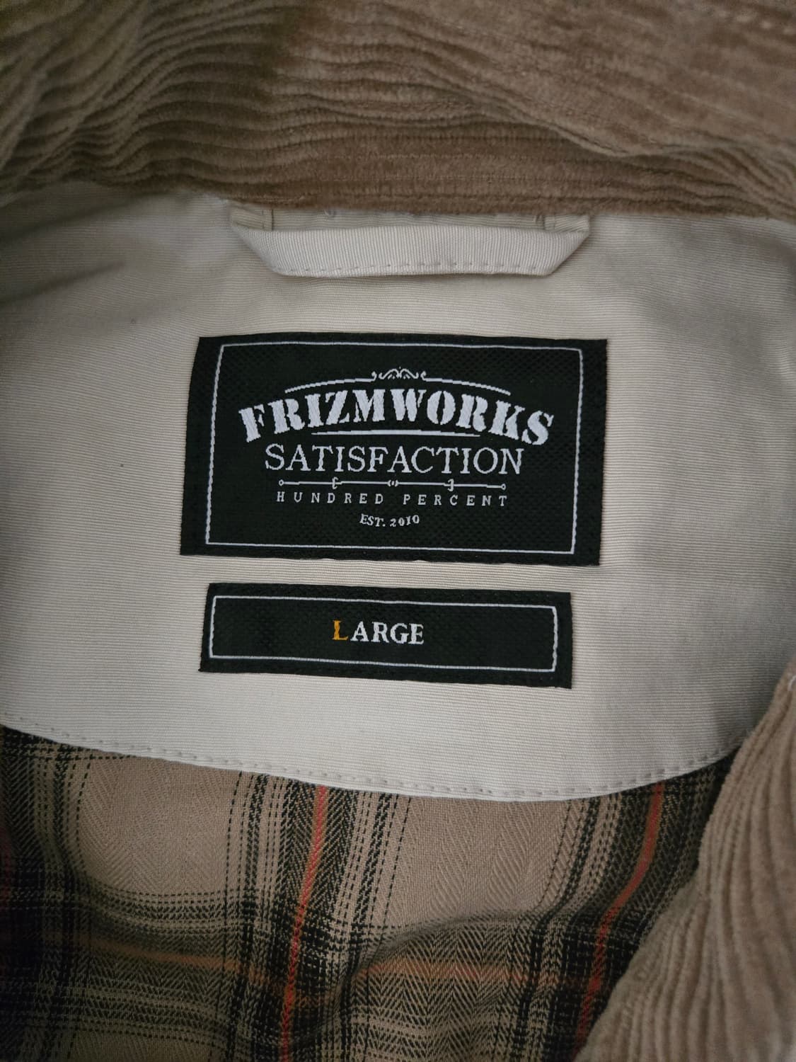 [프리즘웍스] 코듀로이 올리브,크림 자켓 L 상품이미지4