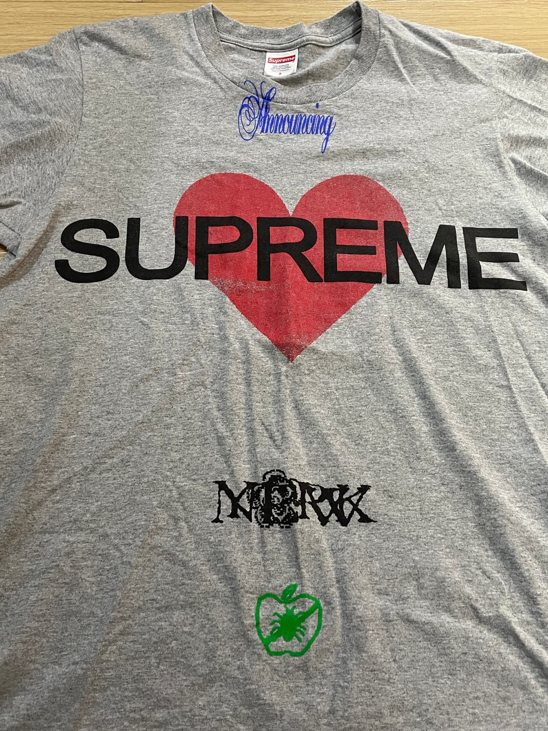 슈프림 어나운싱 티셔츠 헤더 그레이 s 상품이미지2