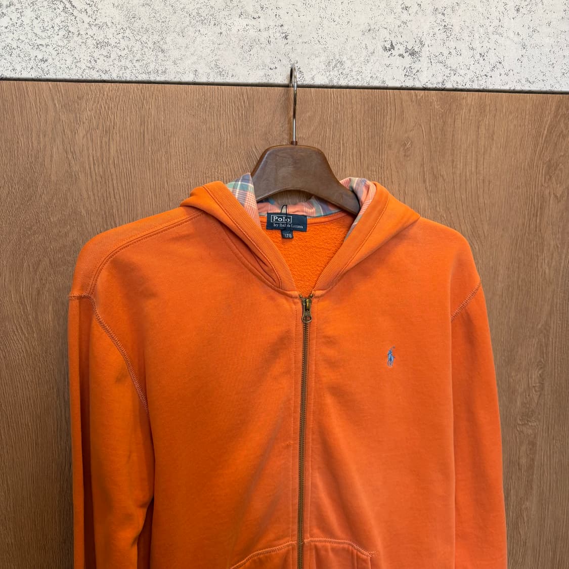 폴로 랄프 로렌 후드 집업 로고 자수 디테일 레귤러핏 오렌지 상품이미지3