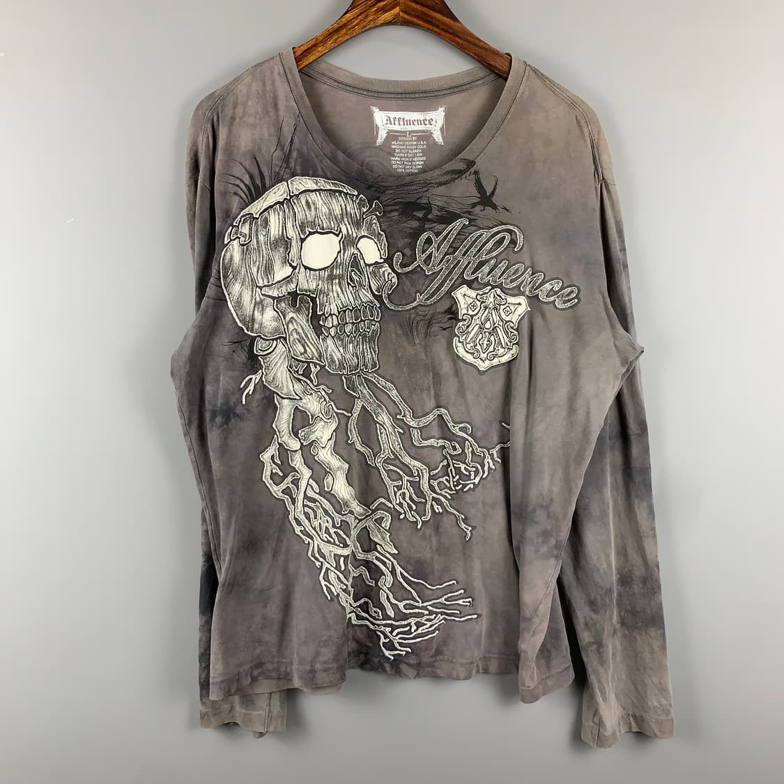 Vintage y2k 와투케 스컬 롱슬리브 티셔츠 상품이미지2