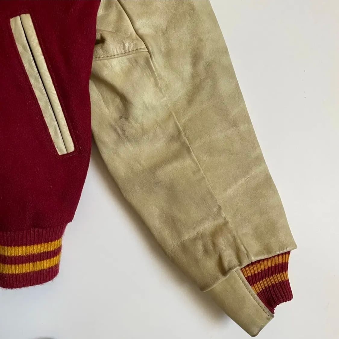 80s 골든베어 버건디 바시티 자켓 상품이미지3