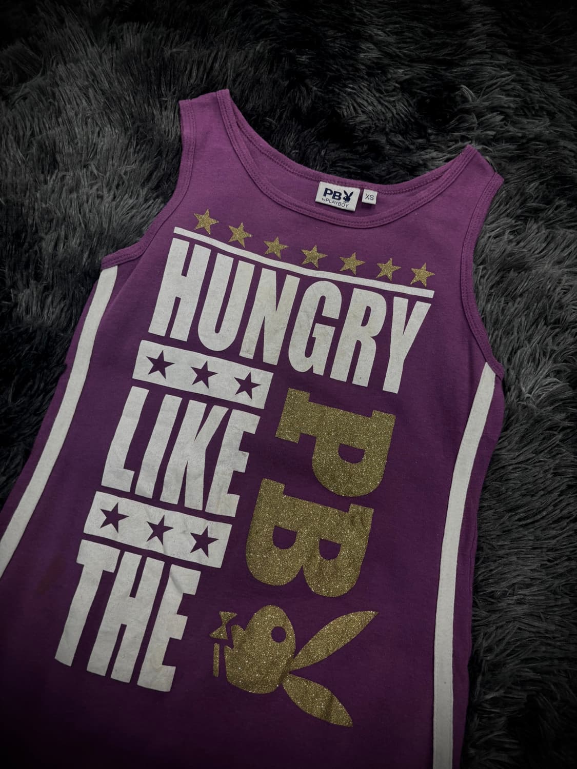 Playboy 퍼플 레터링 슬리브리스 상품이미지3