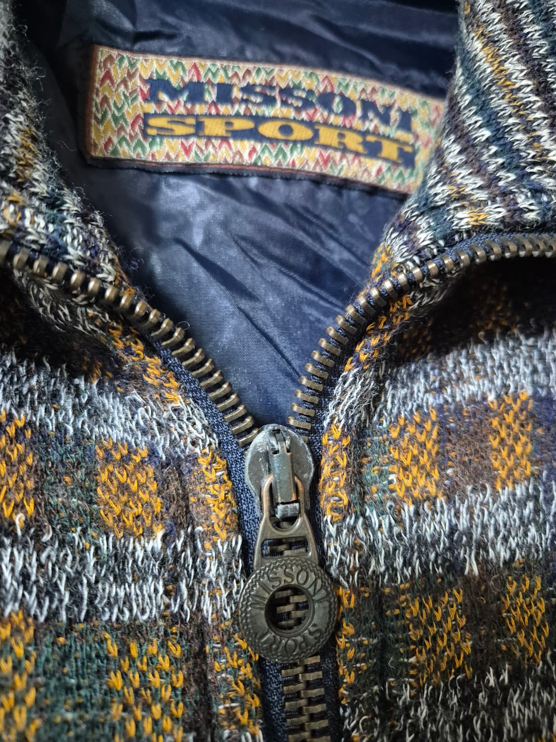 (정품) 미쏘니 스포츠 멀티체크 울 집업 점퍼 자켓 상품이미지5