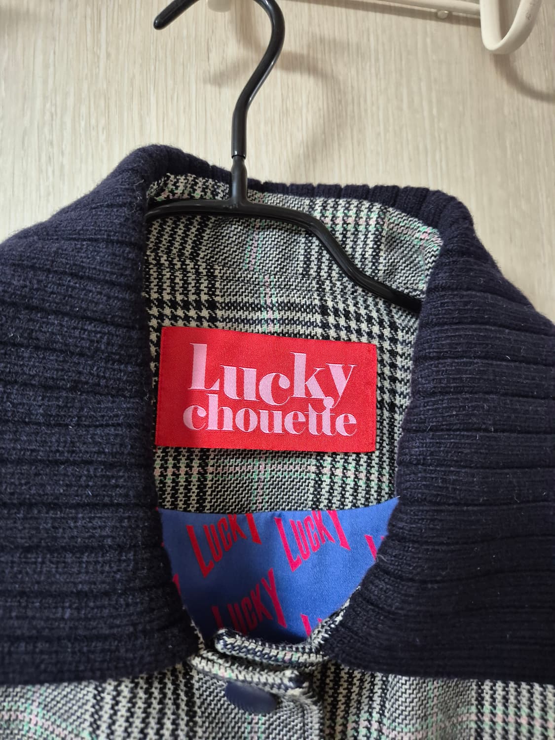 럭키슈에뜨 니트카라 울 자켓  카라점퍼 38 상품이미지5