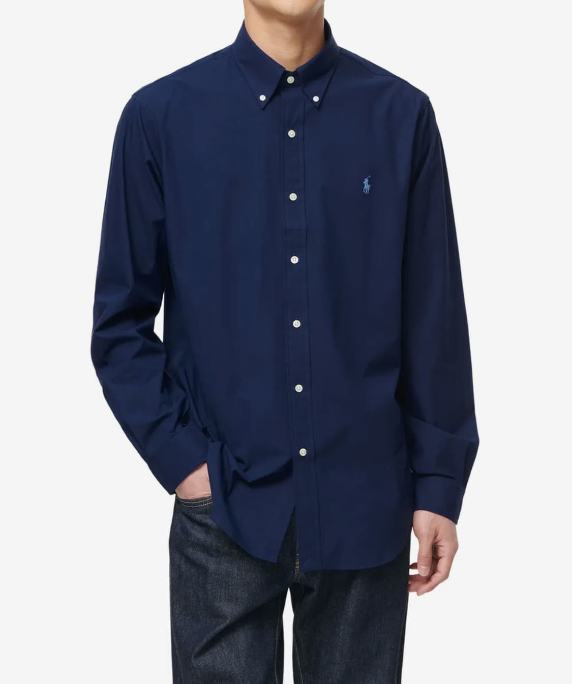 폴로 랄프로렌 롱슬리브 포플린 셔츠 - 네이비 L 상품이미지2