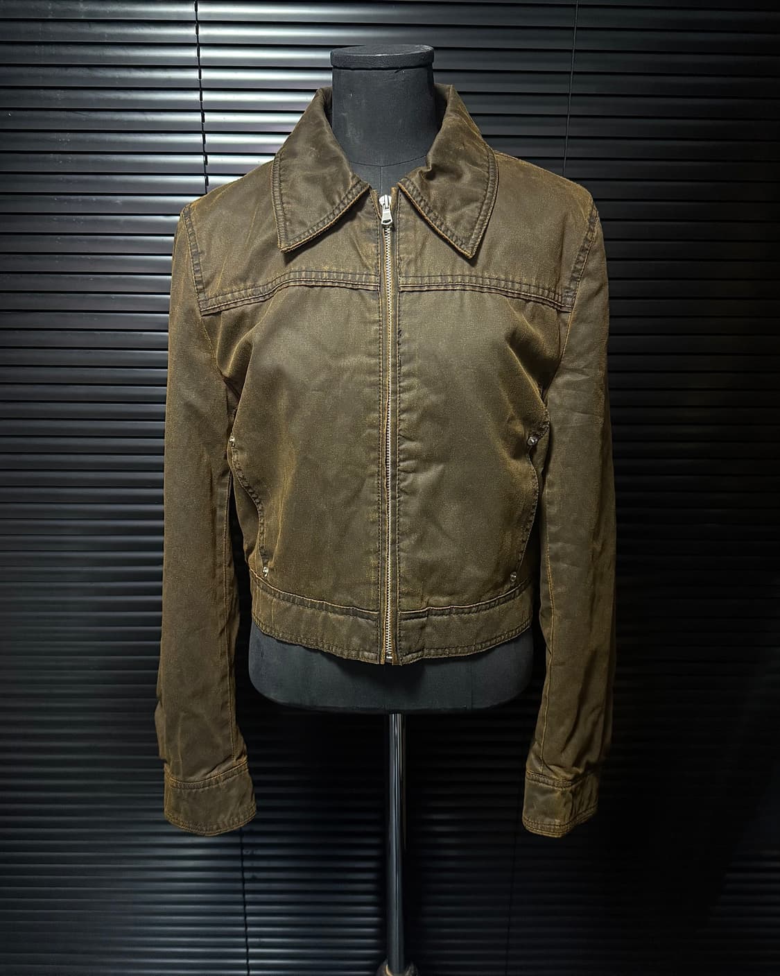 자라 왁스드 워시드 워싱 레더 가죽 브라운 빈티지 크롭 점퍼 항공 ma1 상품이미지1