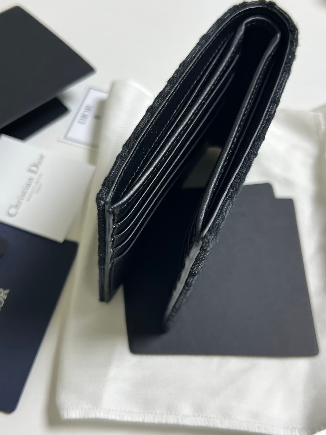 [정품] 디올 오블리크 반지갑 블랙 상품이미지7