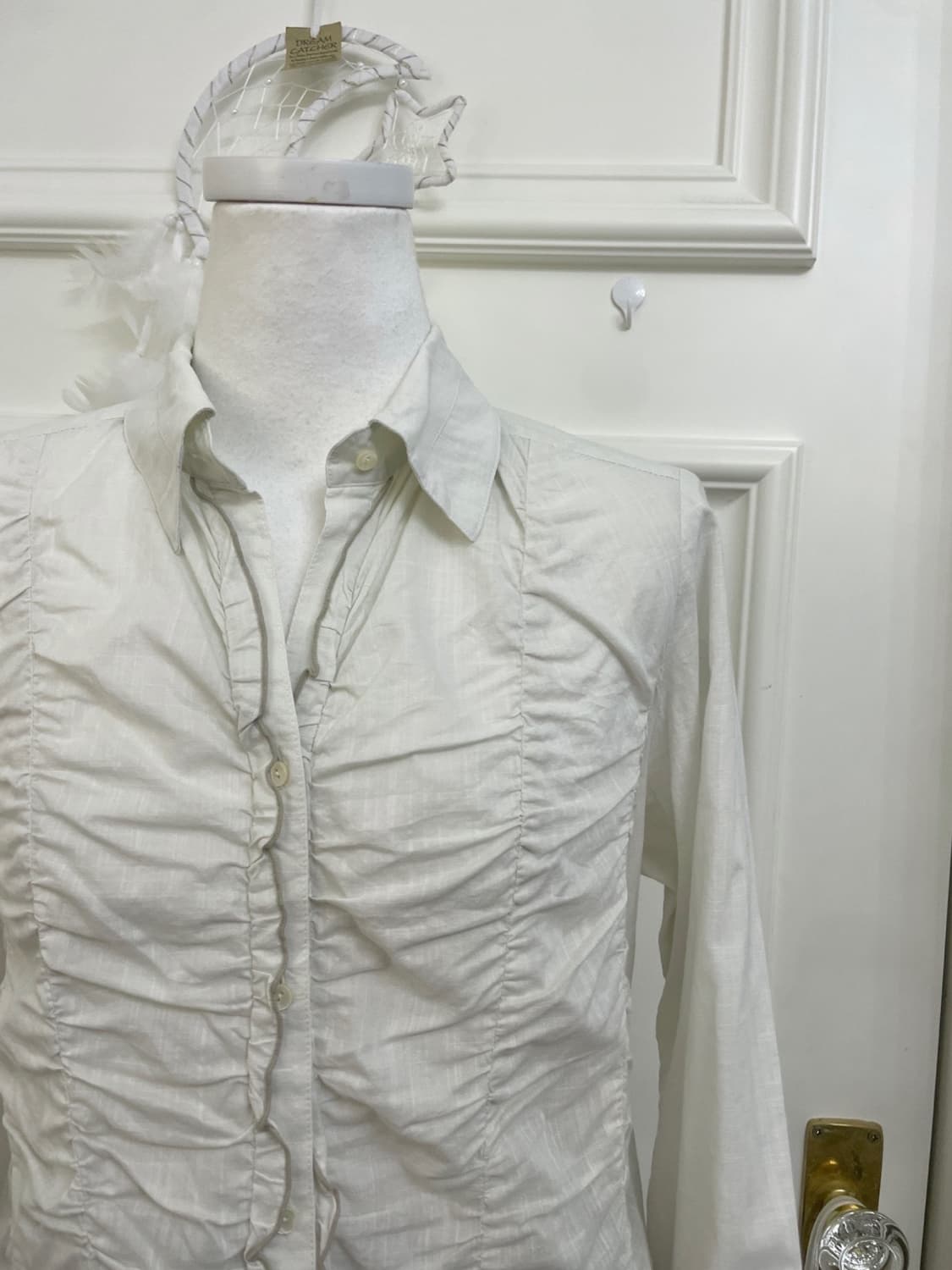 graish white shirring cute blouse 상품이미지7