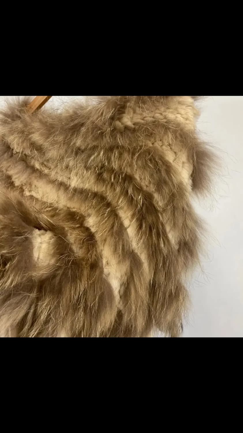 빈티지 ROSE BUD 라쿤 래빗 퍼 케이프 상품이미지3