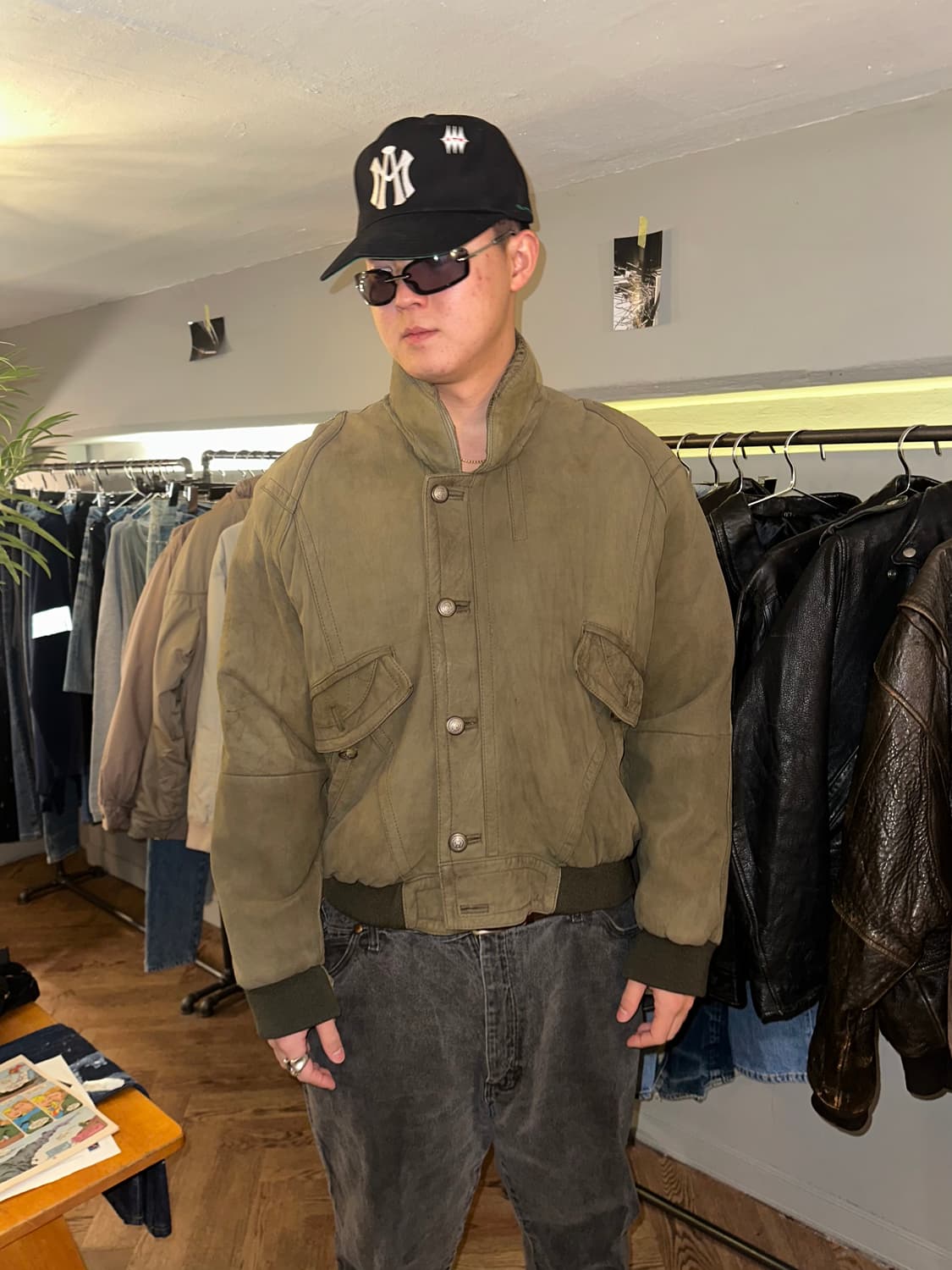 90’s Japanese shell-leather rider bomber 상품이미지1