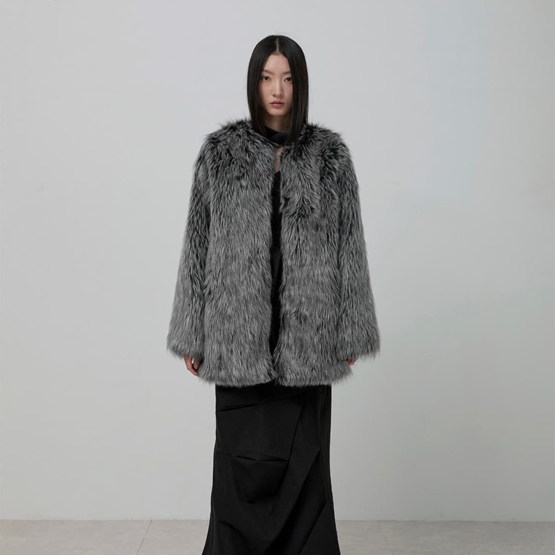 Fur Jacket (FL-046_Charcoal) 상품이미지1