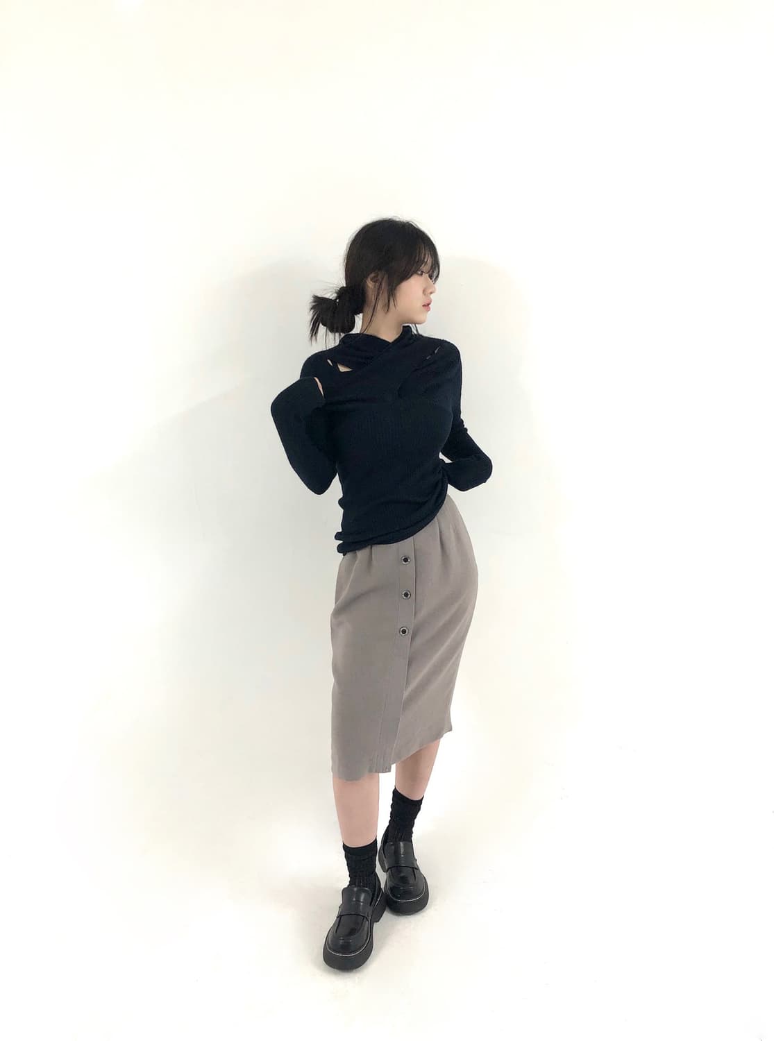 Indigo Slit Ribbed Knit 상품이미지2