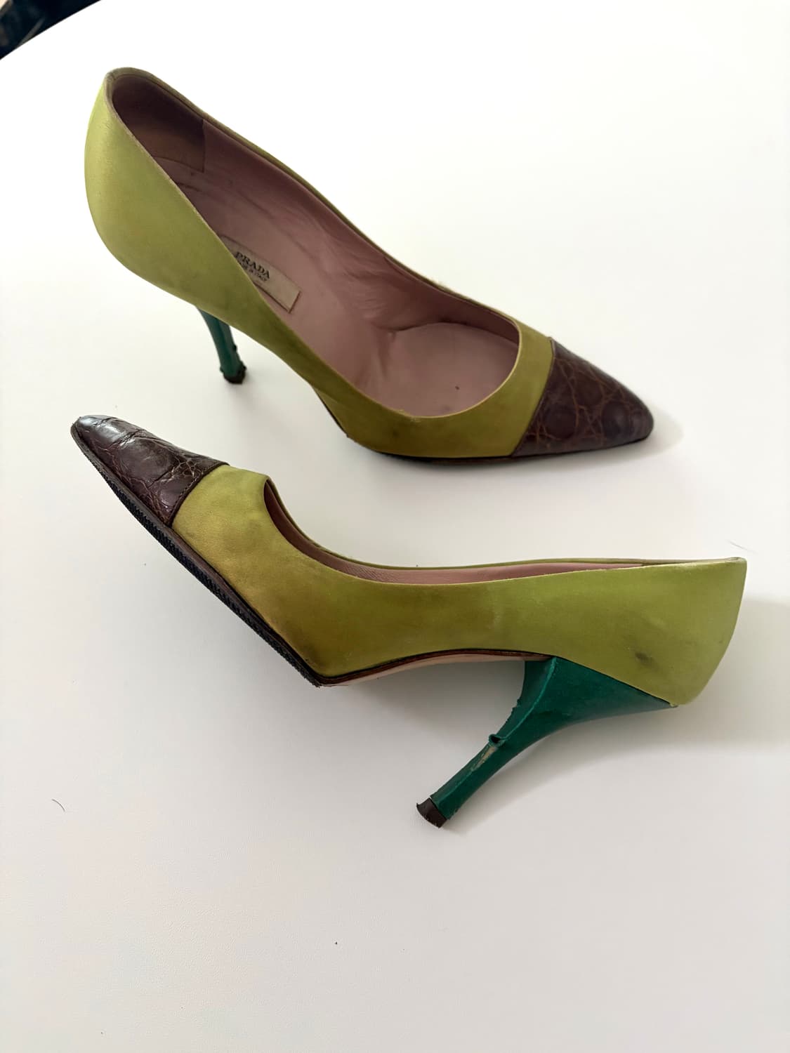 프라다 36.5 실크 악어가죽 펌프스 힐 상품이미지2