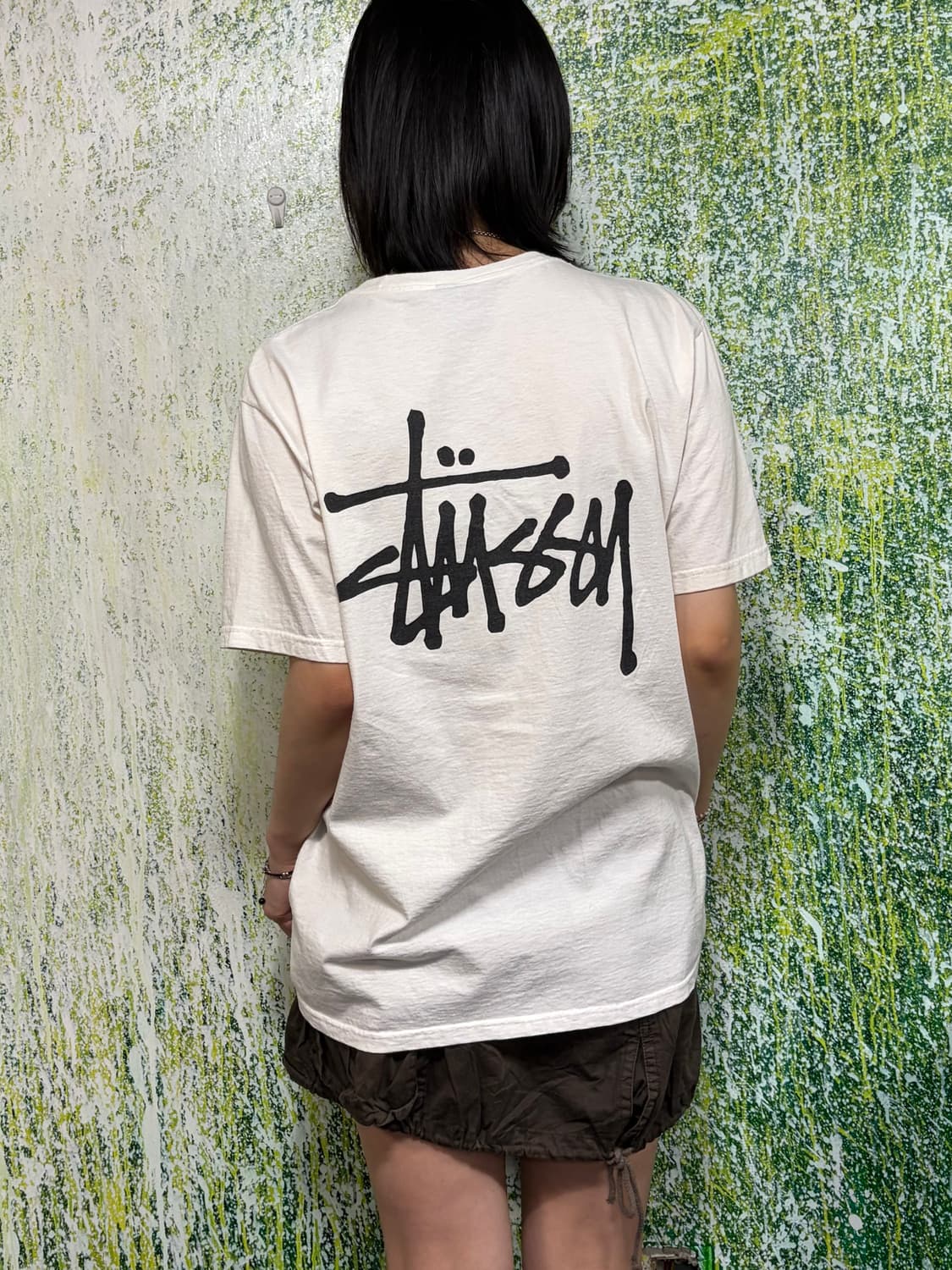 스투시 STUSSY 반팔 티셔츠 화이트 빅로고 반팔티 M 상품이미지1