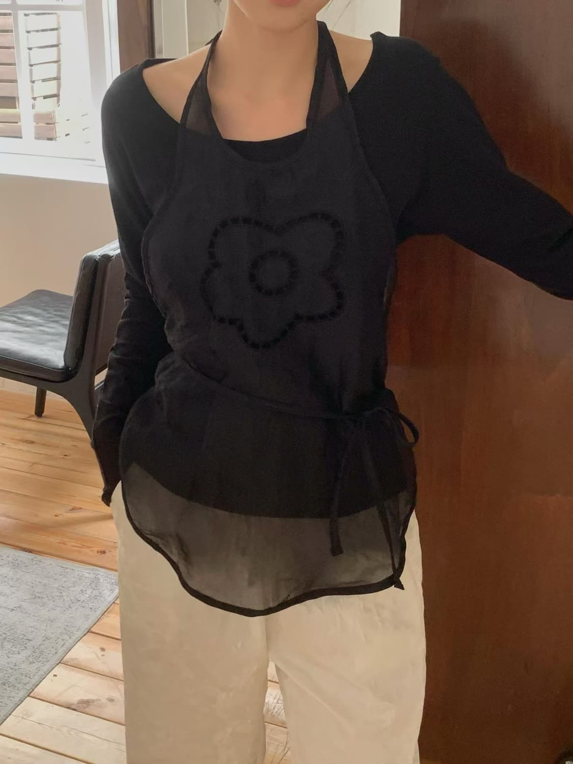 플라워 홀터넥 에이프런 나시 새상품 상품이미지2