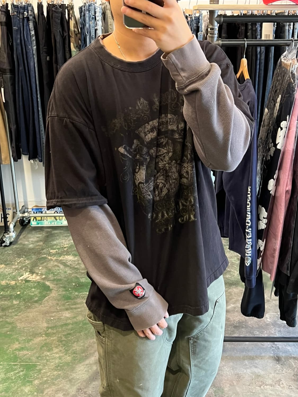 90's [2XL] 웨스트코스트초퍼스 더블 레이어 와플 롱슬리브 빈티지 상품이미지2