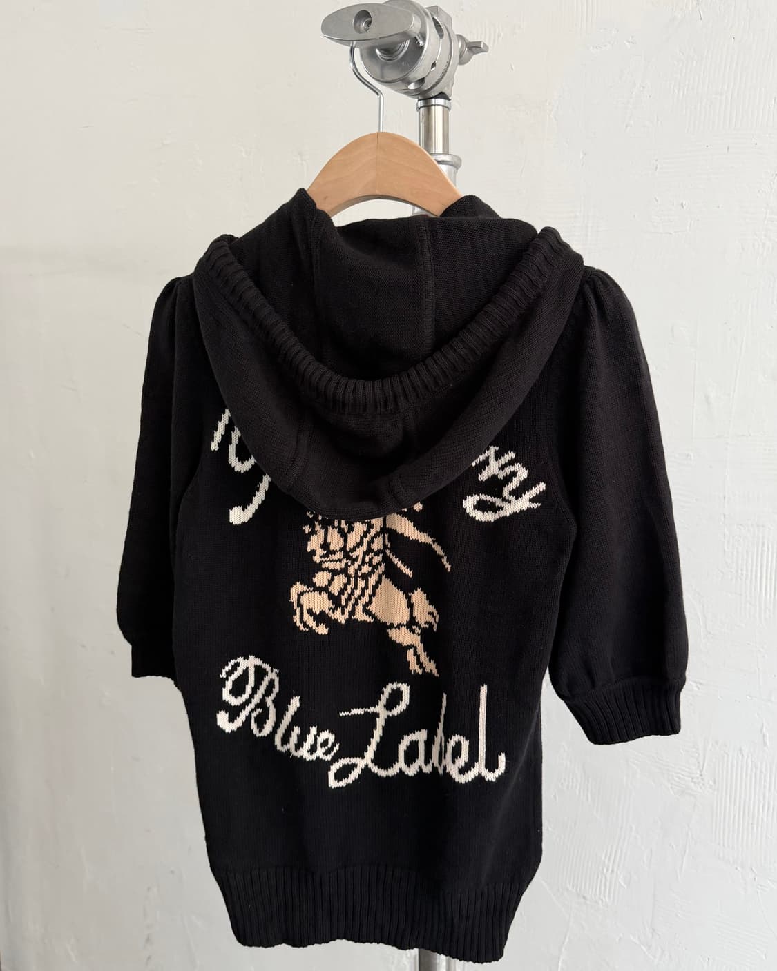 Burberry 버버리 블루라벨 빅로고 블랙 반팔 후드집업 상품이미지5