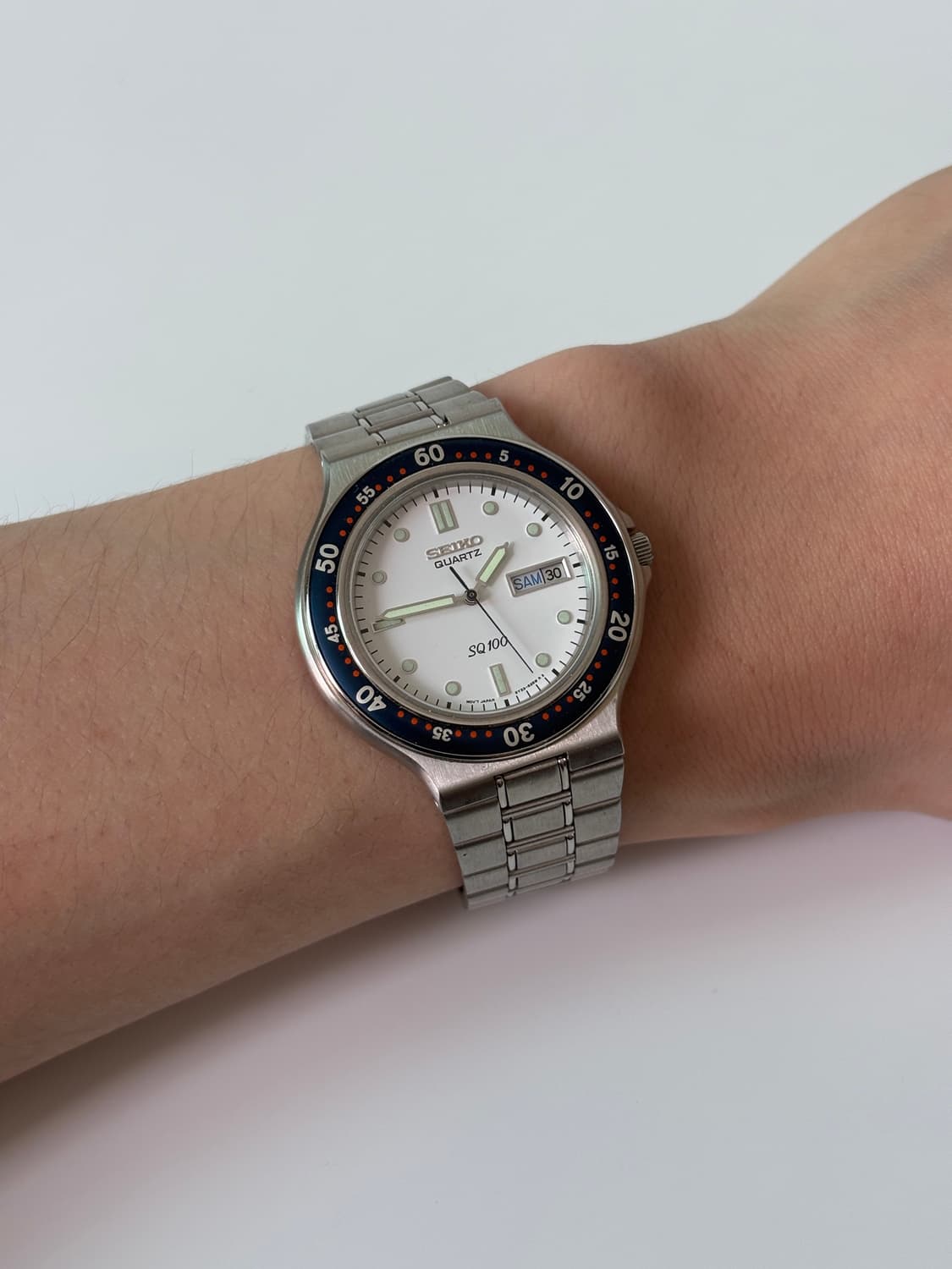 1980s SQ100 Navy Bezel Silver Quartz 상품이미지8