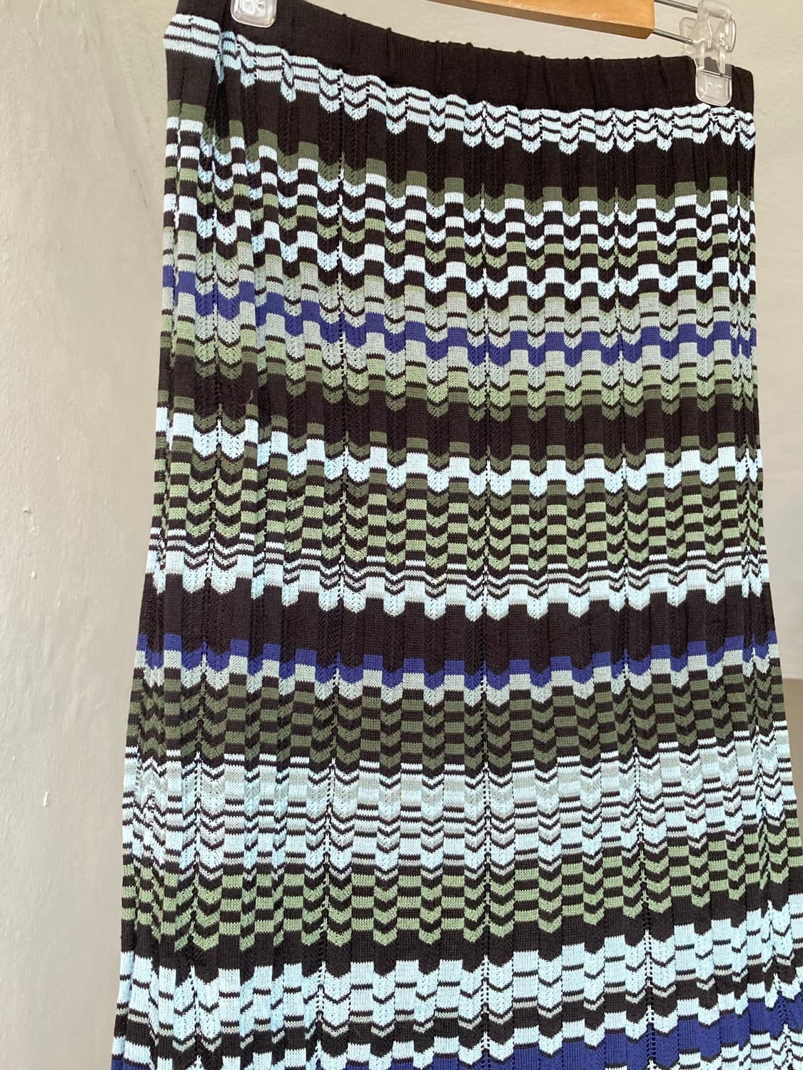 울 케이블 레이어드 니트 미디 스커트 상품이미지2