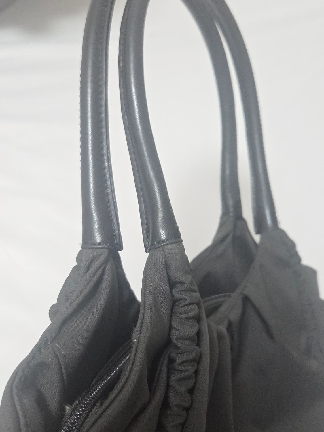 Yohji Yamamoto 요지야마모토 나일론 셔링 숄더백 토트백 차콜 상품이미지10