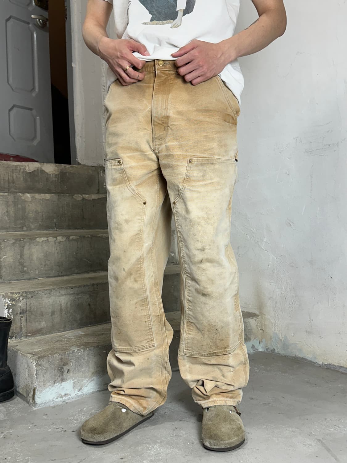 OG USA Made 칼하트 더블니 브라운 칼하트 B01 BRN 썩블니 상품이미지10