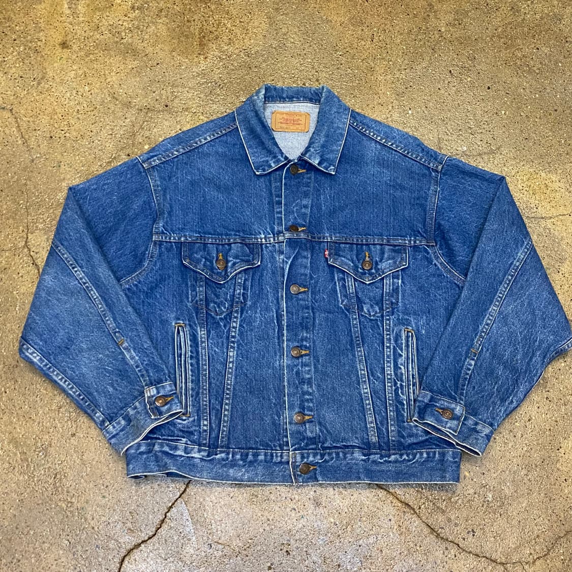 레어 90s Made in USA 빈티지 리바이스 트러커 데님자켓 청자켓 상품이미지3