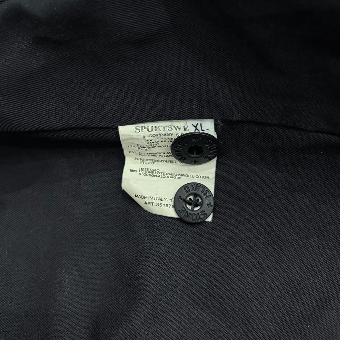 스톤아일랜드 00s 네이비 울 와펜 코트 롱 울 자켓 xl 상품이미지4