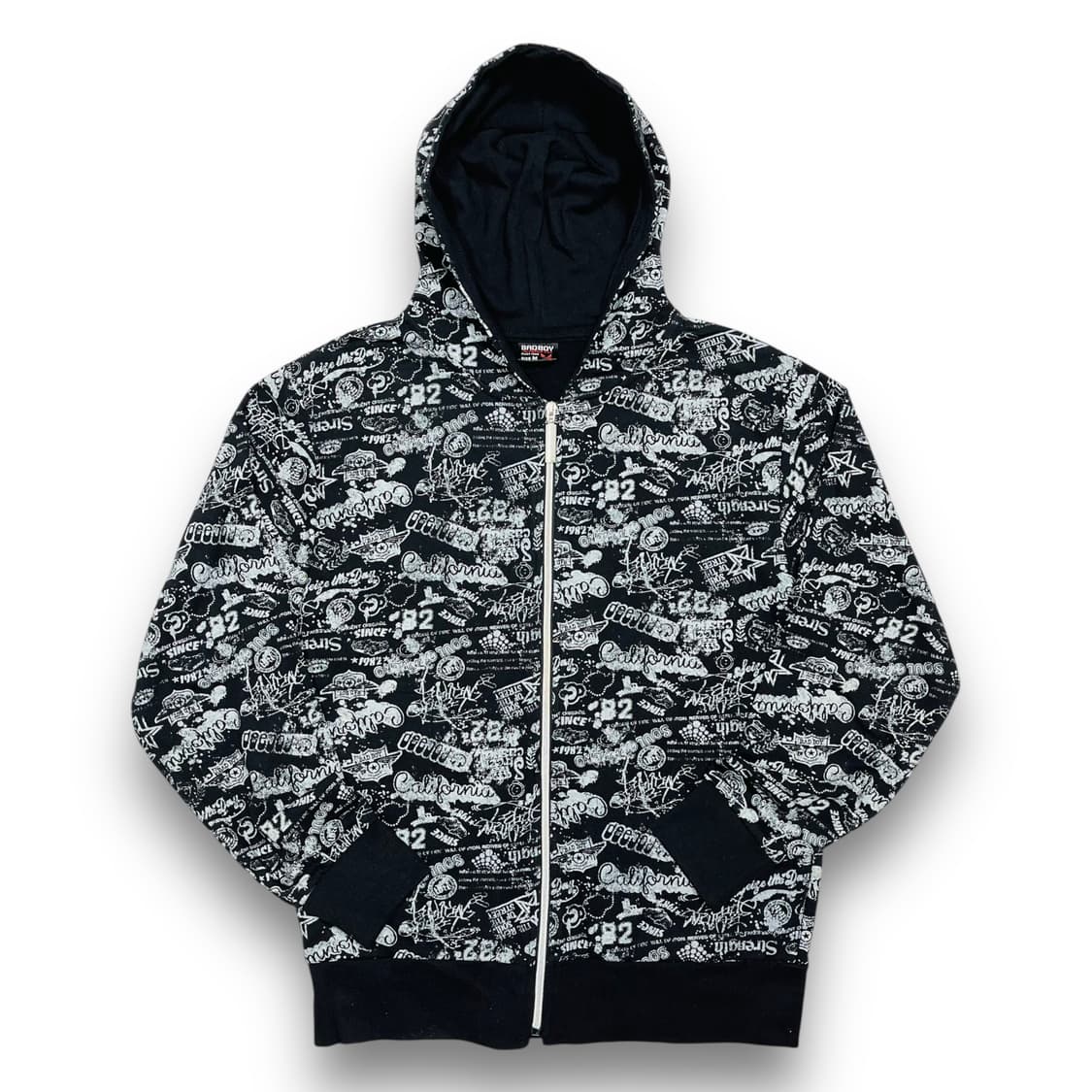 배드보이 00s 크레이지 레터링 펑크 빈티지 후디 집업 상품이미지3