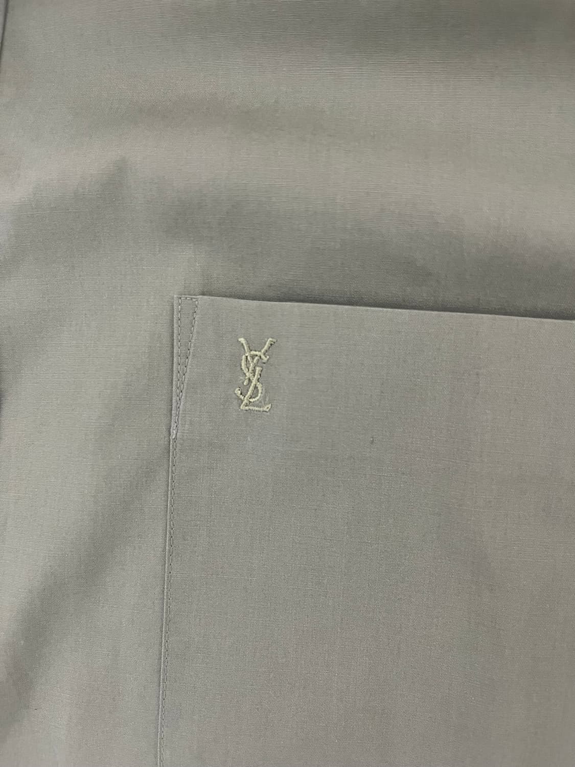 [90’s Vintage] YSL Logo Shirt - Khaki 상품이미지3